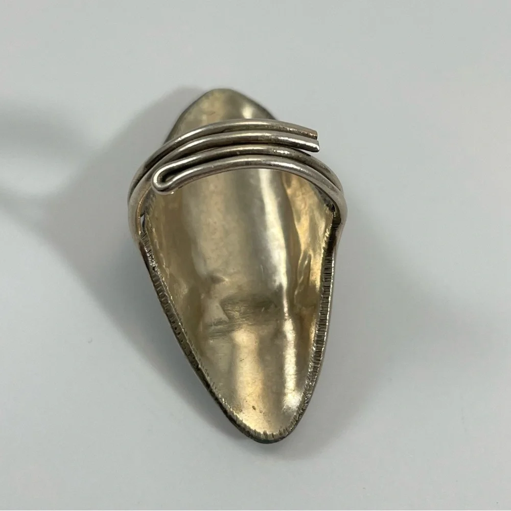 Boho Fun Funky Ring Gemstone Silver Tone Adjustable Statement Cute Timeless